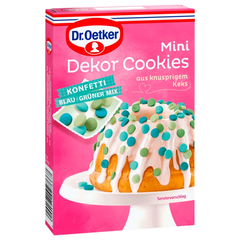 Dr. Oetker Mini Dekor Cookies Konfetti Blau-Grüner Mix 40g